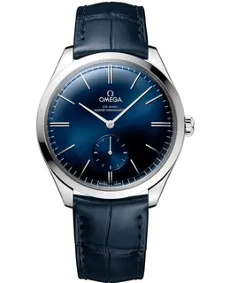 Omega De Ville Tresor Blue Dial Leather Strap Men's Watch 435.13.40.21.03.002