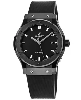 Hublot Classic Fusion Automatic Black Magic Ceramic Case Rubber Strap Men's Watch 511.cm.1171.rx