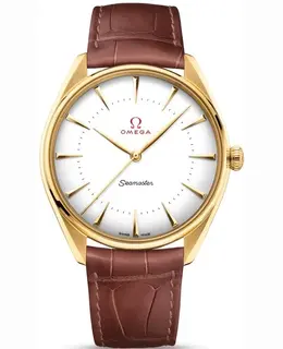 Omega Seamaster Olympic Official Timekeeper White Dial 18K Yellow Gold Automatic Men's Watch with Brown Leather Strap - Model: 522.53.40.20.04.001