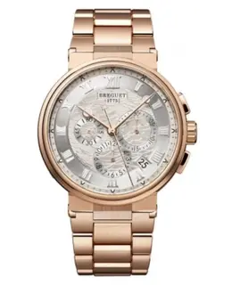 Breguet Marine Chronograph 42.3mm Silver Dial Rose Gold Bracelet Men's Watch 5527br/12/rw0