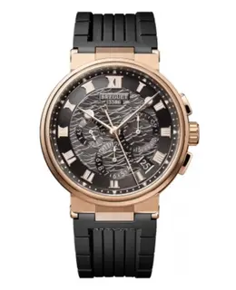 Breguet Marine Chronograph 42.3mm Grey Dial Rubber Strap Men's Watch 5527br/g3/5wv