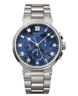 Breguet Marine Chronograph 42.3mm Blue Dial Steel Men's Watch 5527ti/y1/tw0