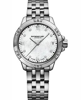 Raymond Weil 5960-st-00995 Women's Stainless Steel Mother of Pearl Dial Watch with Diamonds and Date