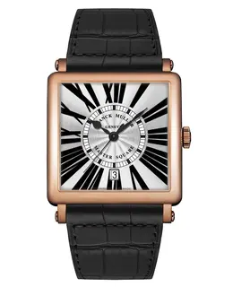 Franck Muller Men's Collection Master Square White Dial Leather Strap Watch - Model 6000HSC5N