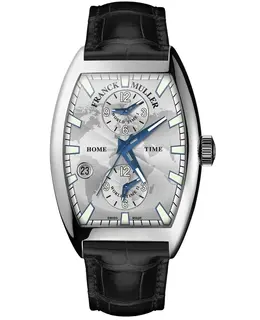 Franck Muller Cintree Curvex Model 8880MBSCDTINDAC White Dial Leather Strap Automatic Chronograph Men's Watch