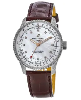 Authentic Breitling Navitimer Automatic 35 Pearl Diamond Dial Model A17395211A1P1