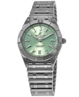 Breitling Chronomat Quartz 32 Green Diamond Dial Steel Women's Watch a77310101l1a1