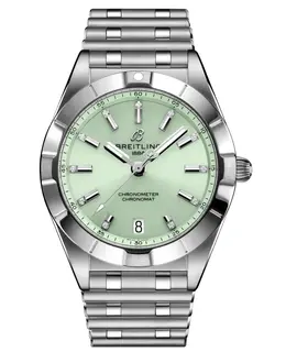 Breitling Chronomat Quartz 32 Green Diamond Dial Steel Women's Watch a7731010l1a1