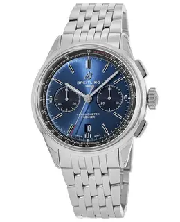 Breitling Premier B01 Chronograph 42 Blue Dial Stainless Steel Men's Watch AB0118221C1A1