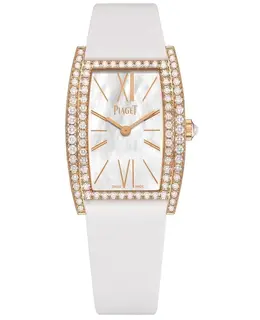 Piaget Limelight Mother of Pearl Dial Diamond Rose Gold Satin Strap Women's Watch g0a41197