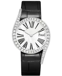 Piaget Limelight Gala Mother of Pearl Dial Diamond White Gold Leather Strap Women's Watch g0a43390