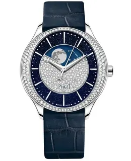 Piaget Limelight Stella Diamond Dial White Gold Leather Strap Women's Watch g0a44124