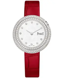 Piaget Possession Mother of Pearl Dial Diamond White Gold Leather Strap Women's Watch g0a44295