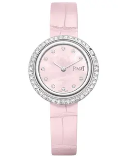 Piaget Possession Mother of Pearl Dial Diamond White Gold Leather Strap Women's Watch g0a45064