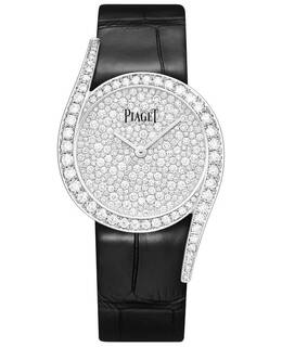 Piaget Limelight Gala Diamond Dial White Gold Leather Strap Women's Watch g0a45362