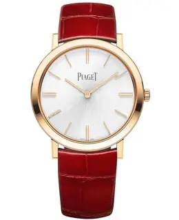 Piaget Altiplano Automatic Origin Silver Dial 18K Rose Gold Leather Strap Women's Watch g0a45405