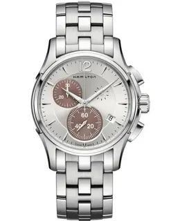 HAMILTON JAZZMASTER CHRONO QUARTZ H32612151 SILVER DIAL STAINLESS STEEL BAND