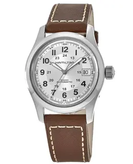 Hamilton Khaki Field Auto 38MM Silver Dial Leather Strap Men's Watch h70455553