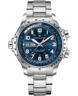 Hamilton Watch - Khaki X-Wind Day Date Automatic Blue Dial Stainless Steel Men's Watch H77765141