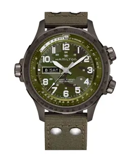Hamilton Khaki Navy Green Dial Textile Strap Men's Watch h77775960