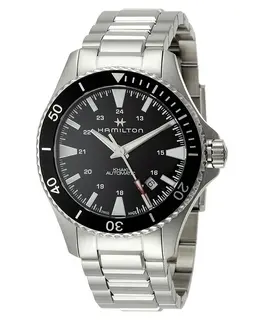 Hamilton Khaki Navy Black Dial Stainless Steel Men's Watch h82335131