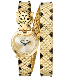 Cartier Panthere Allongee Gold Dial Diamond Yellow Gold Women's Watch hpi01382