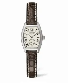 Longines Evidenza L2.175.4.71.5 Women's Watch, Silver Dial, Brown Leather Strap