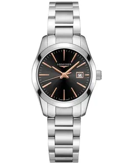 Longines Conquest Classic Black Dial Stainless Steel Women's Watch l2.286.4.52.6