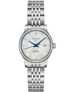 Longines Record Mother of Pearl Dial Diamond Stainless Steel Women's Watch l2.321.0.87.6