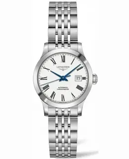 Longines Record White Dial Stainless Steel Women's Watch l2.321.4.11.6