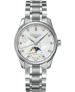Longines Master Collection Automatic 34mm Mother of Pearl Diamond Dial Steel Women's Watch l2.409.4.87.6