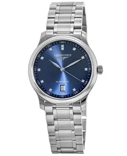 Longines Master Collection Automatic Blue Dial Diamond Stainless Steel Men's Watch - Model L26284976