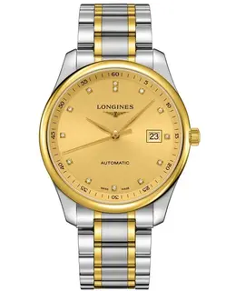 Longines Master Collection Gold Diamond Dial Stainless Steel and Yellow Gold Men's Watch, Model L2.893.5.37.7