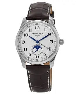 L2.909.4.78.3 - Men's Longines Master Collection Automatic Silver Dial Brown Leather Strap Watch