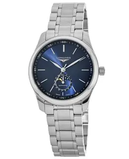Authentic Longines Master Collection Men's Blue Dial Moon Phase Stainless Steel Watch Model L2.909.4.92.6