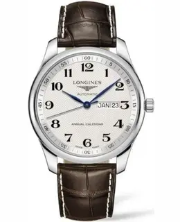 Longines Master Collection Automatic Mens Watch L2.920.4.78.3 42mm Silver Dial Brown Leather Strap