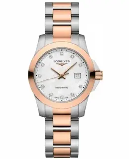 Authentic Longines Conquest Quartz Mother of Pearl Diamond Dial L3.376.3.88.7