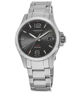 Authentic Longines Conquest V.H.P. L37164566 Stainless Steel Black Dial Men's Watch