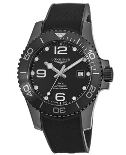 Longines HydroConquest Automatic 43mm Black Dial Ceramic Bezel Black Rubber Strap Men's Watch L3.784.4.56.9