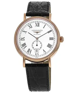 Longines Presence Automatic White Dial Black Leather Strap Men's Watch L4.905.1.11.2