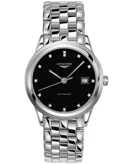 Longines Flagship Automatic Black Diamond Dial Stainless Steel Men's Watch L4.974.4576