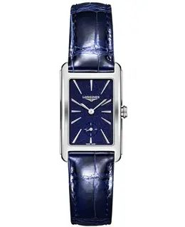 Longines DolceVita Watch L5.512.4.93.2 Blue Dial, Blue Leather Strap Women's Chronograph