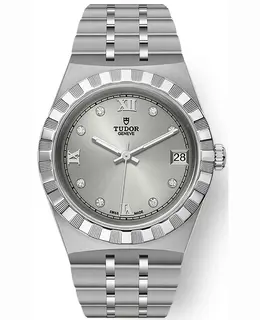 Authentic Tudor Royal Silver Diamond Dial Stainless Steel Unisex Watch Model M28400-0002