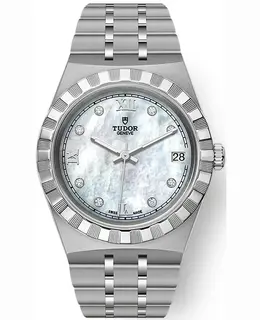 Tudor Royal Mother of Pearl Diamond Dial Stainless Steel Unisex Watch - Model M28400-0089