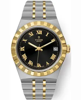 Tudor Royal Black Dial Stainless Steel and Yellow Gold Unisex Watch Model M28403-0003