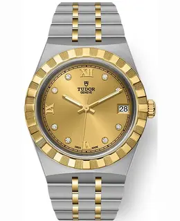 Tudor Royal Champagne Diamond Dial Stainless Steel and Yellow Gold Unisex Watch Model: M28403-0006