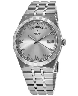 Tudor Royal - Silver Diamond Dial Automatic Unisex Steel Watch Model M28600-0002