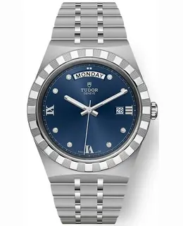 Authentic Tudor Royal Blue Diamond Dial Stainless Steel Unisex Watch M28600-0006