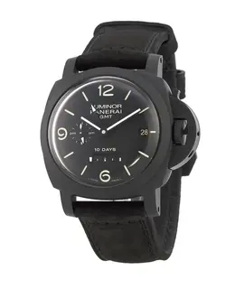 Panerai Luminor 1950 10 Days Ceramica Black Dial Black Leather Men's Watch pam00335