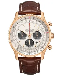 New Authentic Breitling Navitimer 1 B01 Chronograph in Rose Gold with Brown Leather Strap for Men - Model RB012712/G836/756P/R20BA.1